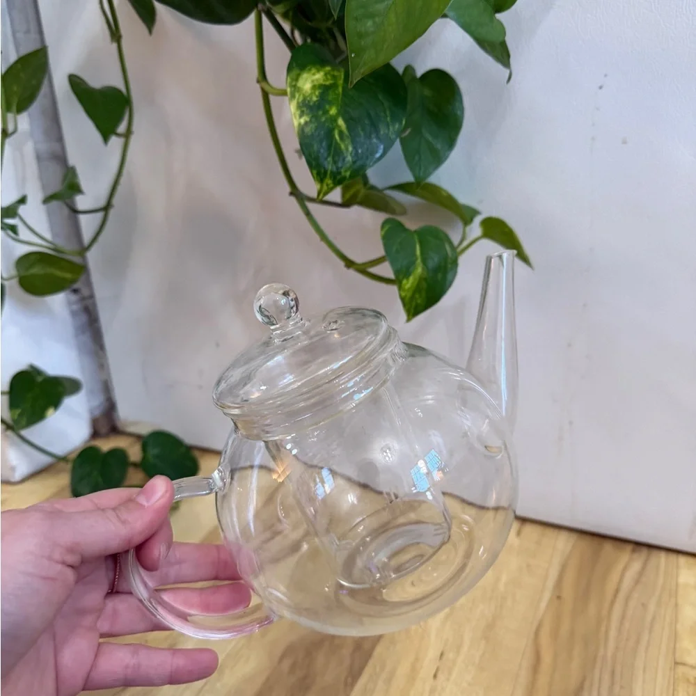 Elegant Clear Glass Teapot with Lid
